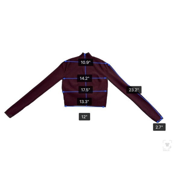 Lululemon Womens Burgundy Ribbed Long Sleeve Crop Top Open Back  Sz M - Picture 9 of 9